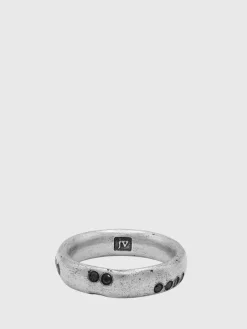 BAND RING WITH BLACK DIAMONDS-John Varvatos Sale