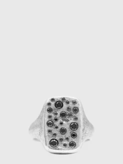 FEATURE RING WITH BLACK DIAMONDS-John Varvatos New
