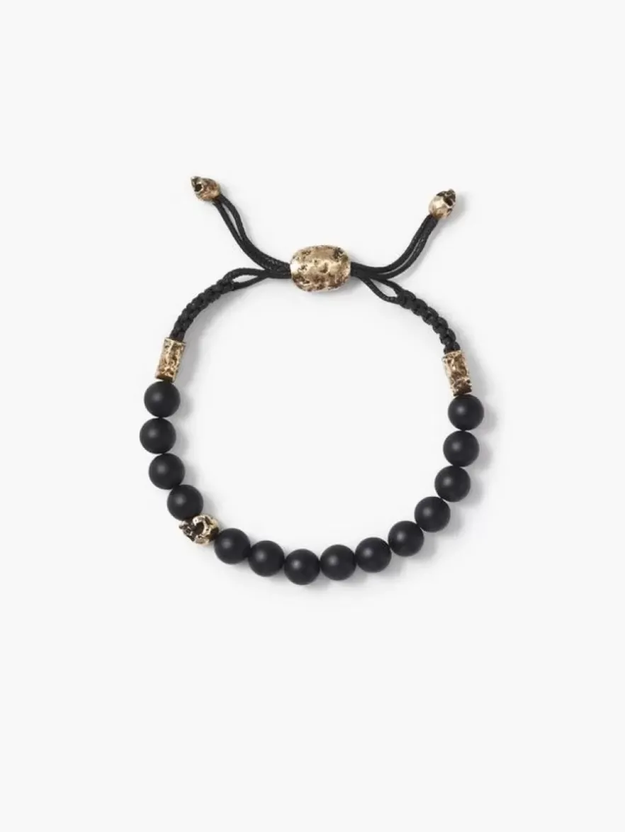 8MM BRASS SKULL WITH COLOR BEADS-John Varvatos New