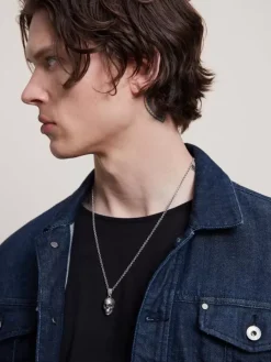 DISTRESSED SKULL NECKLACE-John Varvatos