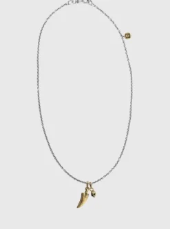 T-REX TOOTH AND SKULL PENDANT NECKLACE-John Varvatos Best